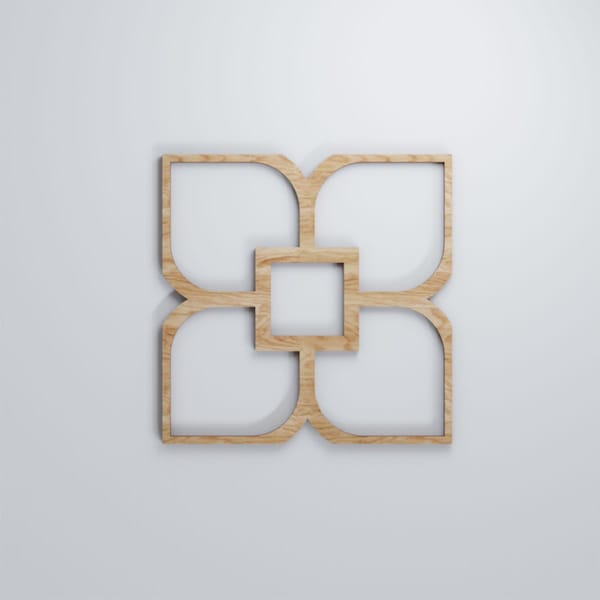 Ekena Millwork Small Olivia Decorative Fretwork Wood Wall Panels, Red Oak, 11 3/8"W x 11 3/8"H x 3/8"T - WALW12X12X0375OLVRO