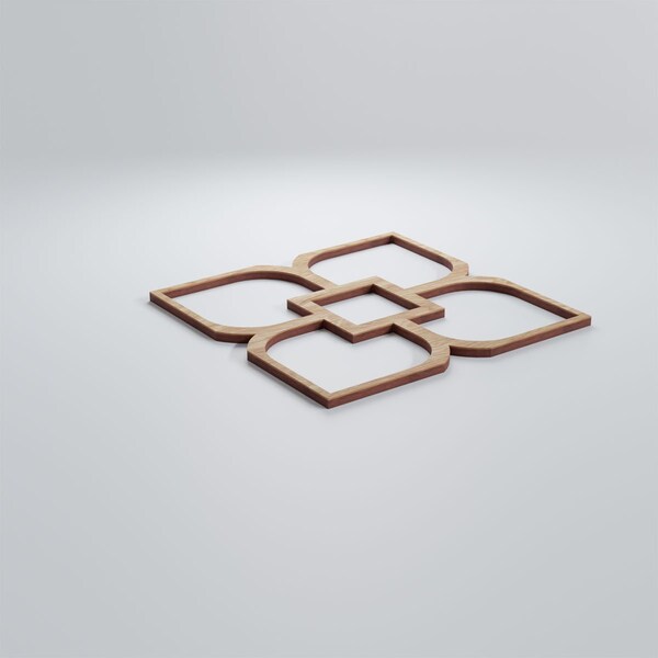 Ekena Millwork Small Olivia Decorative Fretwork Wood Wall Panels, Red Oak, 11 3/8"W x 11 3/8"H x 3/8"T - WALW12X12X0375OLVRO