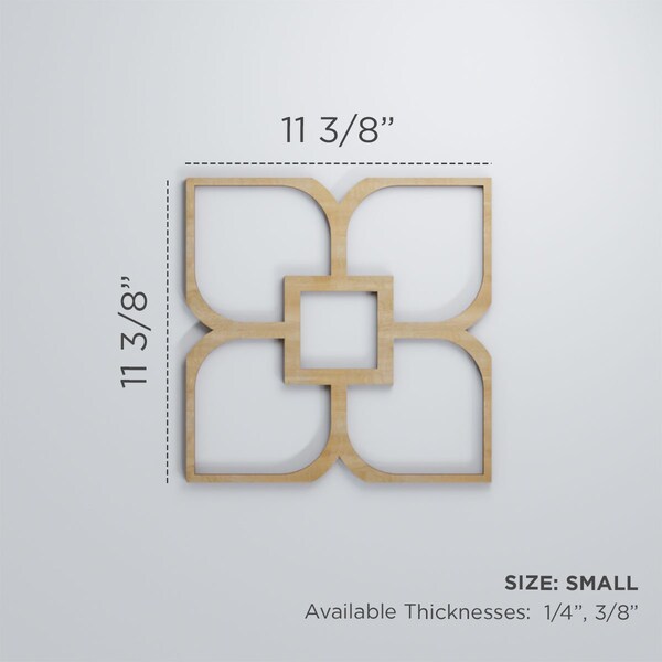 Ekena Millwork Small Olivia Decorative Fretwork Wood Wall Panels, Red Oak, 11 3/8"W x 11 3/8"H x 3/8"T - WALW12X12X0375OLVRO