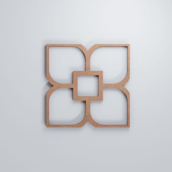 Ekena Millwork Extra Small Olivia Decorative Fretwork Wood Wall Panels, Wood, 7 3/8"W x 7 3/8"H x 3/8"T - WALW08X08X0375OLVMF