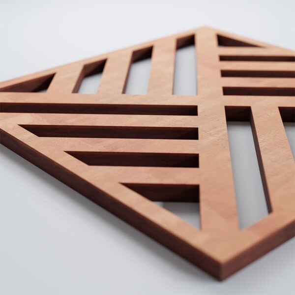 Ekena Millwork Extra Small Allen Decorative Fretwork Wood Wall Panels, Cherry, 7 3/8"W x 7 3/8"H x 3/8"T - WALW08X08X0375ALLCH