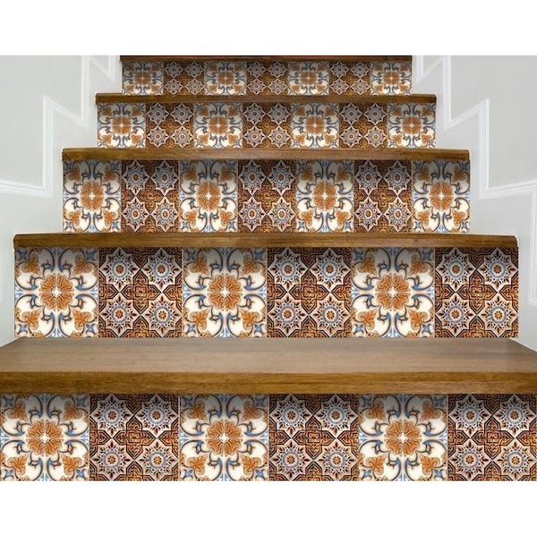 Homeroots 7 x 7 in. Bella Brown Terra Peel & Stick Removable Tiles - 400158