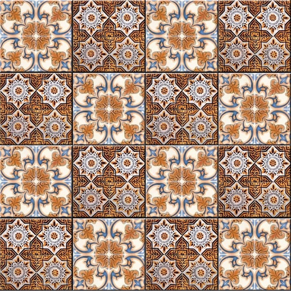 Homeroots 7 x 7 in. Bella Brown Terra Peel & Stick Removable Tiles - 400158