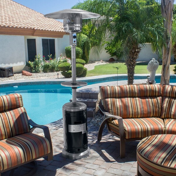 Hiland Outdoor Two-Toned Patio Heater in Stainless Steel and Black - HLDS01-SSBLT