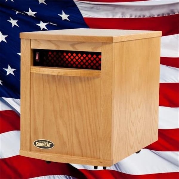 Sunheat SunHeat 160110001 Original Amish 1500 Infrared Heater-Fully Made in the USA-Nebraska Oak - 160110001