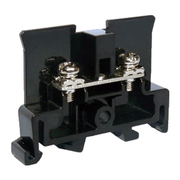 Terminal de Anillo Interconexión de Sistemas de Automatización, Bloque de Terminales de Riel DIN Estilo NEMA Para Ojales de Anillo, Tornillo M3.5, Negro, 15A, 600V, Paquete de 25 - ASI391002