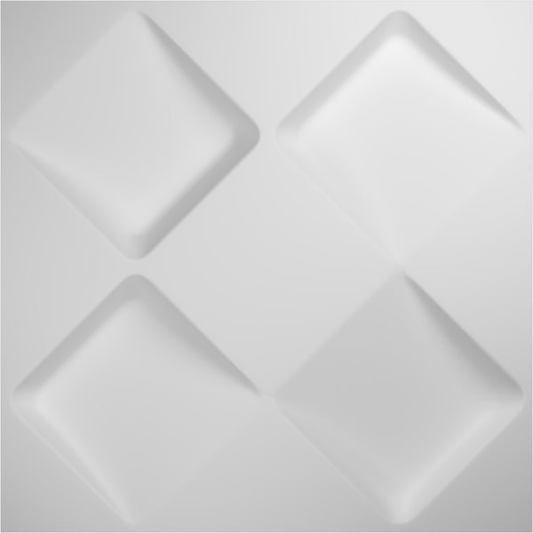 Ekena Millwork 19 5/8in. W x 19 5/8in. H Bradley EnduraWall Decor 3D Wall Panel Covers Total 133.73 Sq. Ft., 50PK - WP20X20BYWH-CASE-50