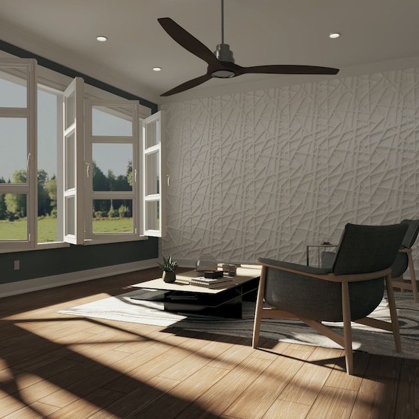 Ekena Millwork 19 5/8in. W x 19 5/8in. H Evergreen EnduraWall Decorative 3D Wall Panel, White, 10PK - WP20X20EGWH-CASE-10