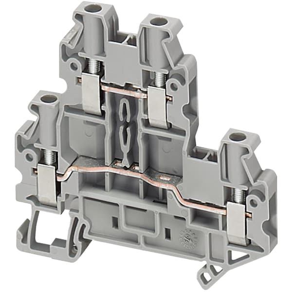 Bloque de terminal Schneider Electric, Linergy TR, gris, 4mm2, doble nivel, 4 puntos, juego de 10 - NSYTRV44D