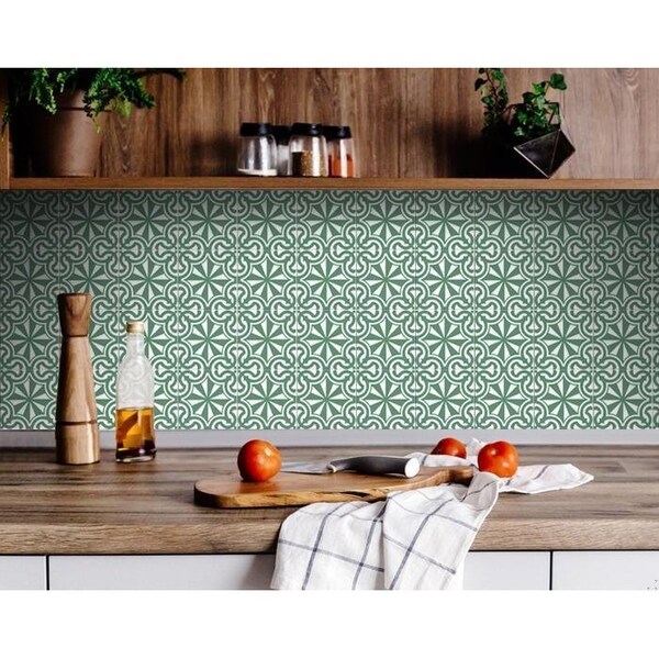 Homeroots 6 x 6 in. Glenda Sage Gray Removable Peel & Stick Tiles - 400402