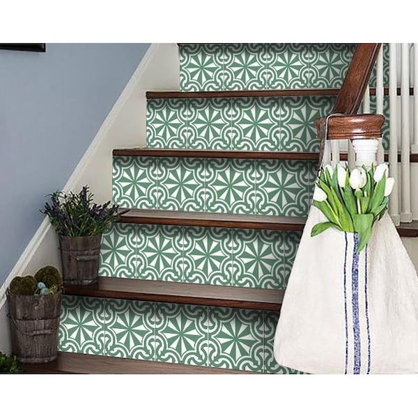 Homeroots 6 x 6 in. Glenda Sage Gray Removable Peel & Stick Tiles - 400402