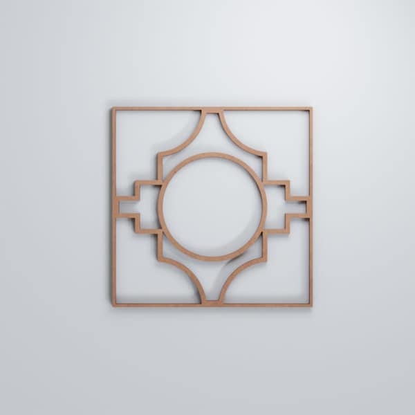 Ekena Millwork Small Gypsum Decorative Fretwork Wood Wall Panels, Wood (Paint Grade), 11 3/8"W x 11 3/8"H x 3/8"T - WALW12X12X0375GYPMF