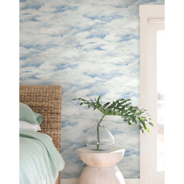 York Wallcoverings Plein Air Blue Wallpaper - MN1812