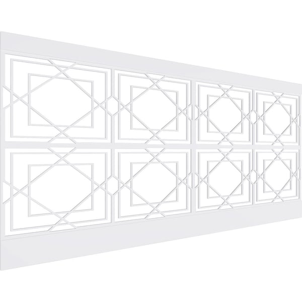 Ekena Millwork 44"H x 94 1/2"W Lakewood PVC Wainscot Paneling Kit - WPK44X94LWD
