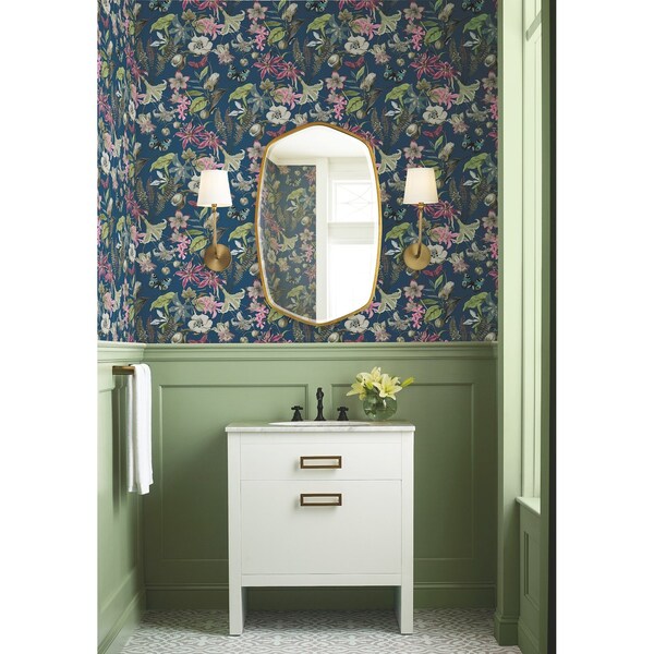 York Wallcoverings Butterfly House Navy Wallpaper - BL1723