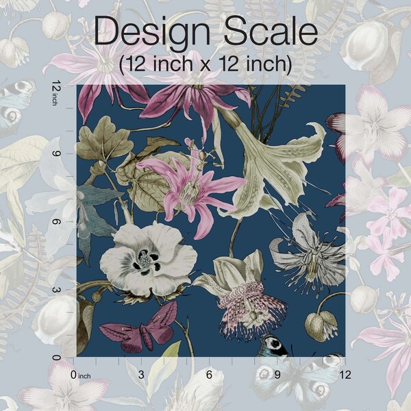 York Wallcoverings Butterfly House Navy Wallpaper - BL1723