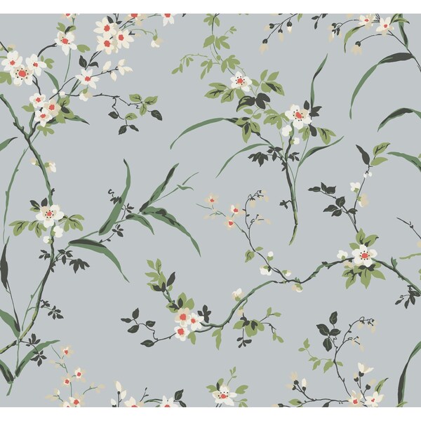 York Wallcoverings Blossom Branches Light Grey Wallpaper - BL1743