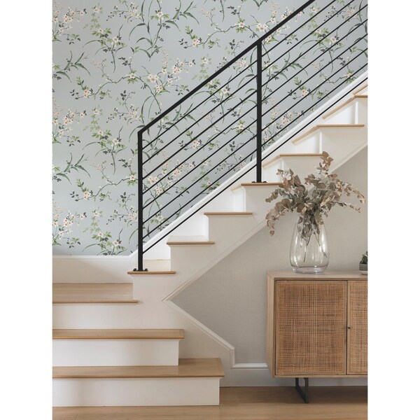 York Wallcoverings Blossom Branches Light Grey Wallpaper - BL1743