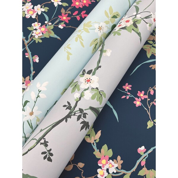 York Wallcoverings Blossom Branches Light Grey Wallpaper - BL1743