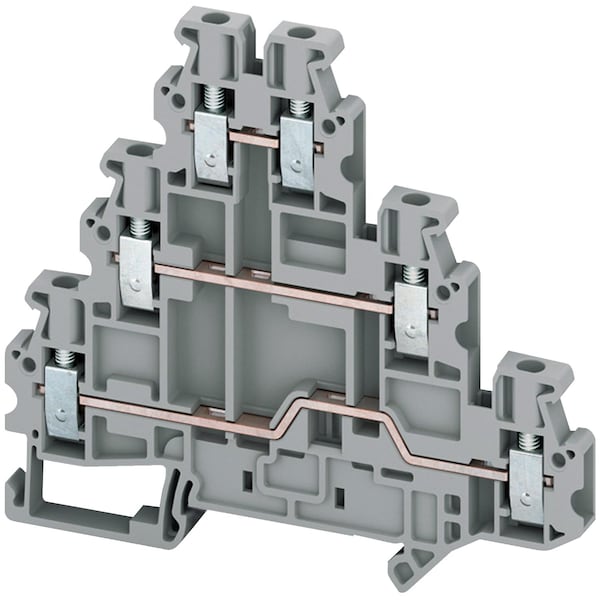 Bloque de terminales Schneider Electric, Linergy TR, gris, 2.5mm2, 3 niveles conectados, 6 puntos, juego de 10 - NSYTRV26T.