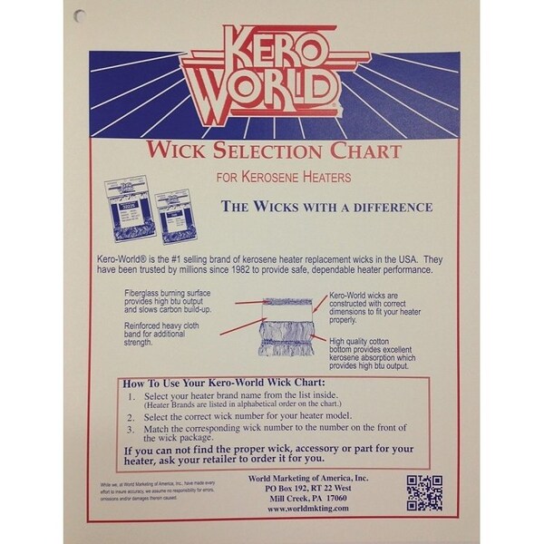 Kero World Kero World WC-2 Kerosene Heater Wick Chart - WC-2