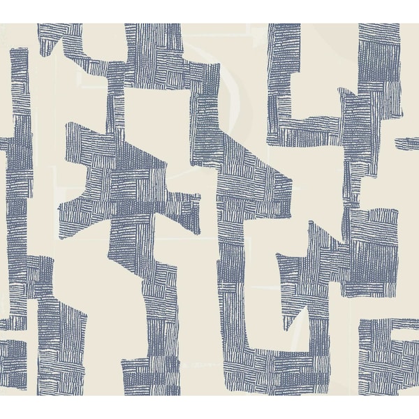 York Wallcoverings Modern Tribal Almond and Navy Wallpaper Sample - AG2104SAM