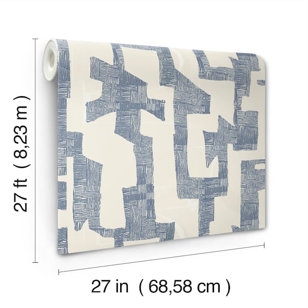York Wallcoverings Modern Tribal Almond and Navy Wallpaper Sample - AG2104SAM
