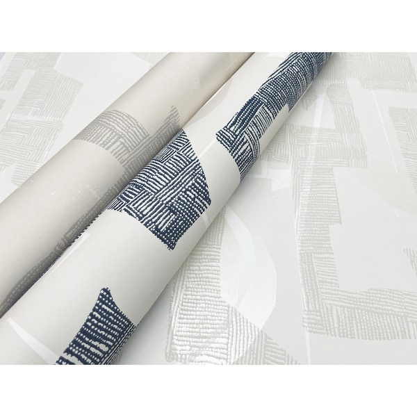 York Wallcoverings Modern Tribal Almond and Navy Wallpaper Sample - AG2104SAM