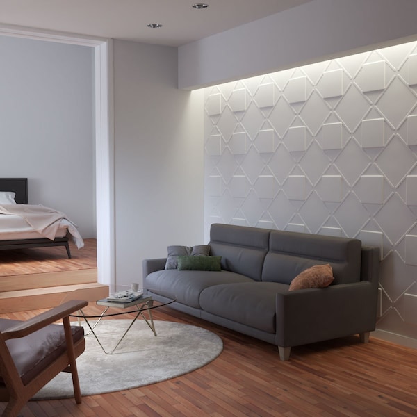 Ekena Millwork 19 5/8in. W x 19 5/8in. H Aubrey EnduraWall Decor 3D Wall Panel Covers, Total 32.1 Sq. Ft., 12PK - WP20X20AEWH-CASE-12