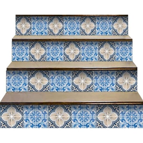 Homeroots 5 x 5 in. Blue Taupe Tobi Peel & Stick Tiles - 400146