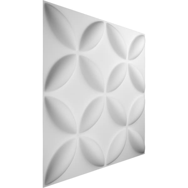 Ekena Millwork 19 5/8in. W x 19 5/8in. H Wallflower EnduraWall 3D Wall Panel Covers Total 26.75 Sq. Ft., 10PK - WP20X20WAWH-CASE-10