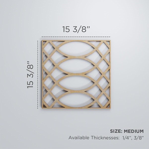 Ekena Millwork Medium Montrose Decorative Fretwork Wood Wall Panels, Alder, 15 3/8"W x 15 3/8"H x 3/8"T - WALW16X16X0375MNTAL
