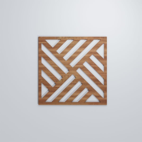 Ekena Millwork Large Allen Decorative Fretwork Wood Wall Panels, Walnut, 23 3/8"W x 23 3/8"H x 3/8"T - WALW24X24X0375ALLWA