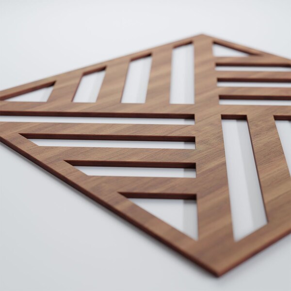 Ekena Millwork Large Allen Decorative Fretwork Wood Wall Panels, Walnut, 23 3/8"W x 23 3/8"H x 3/8"T - WALW24X24X0375ALLWA