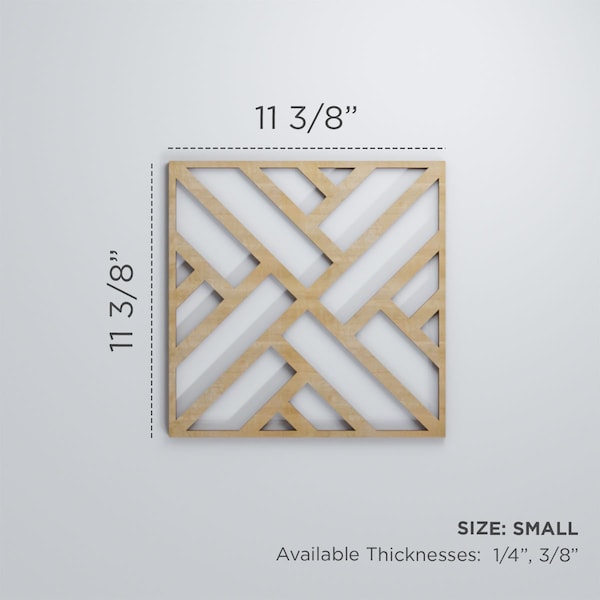 Ekena Millwork Small Killeen Decorative Fretwork Wood Wall Panels, Red Oak, 11 3/8"W x 11 3/8"H x 3/8"T - WALW12X12X0375KLNRO
