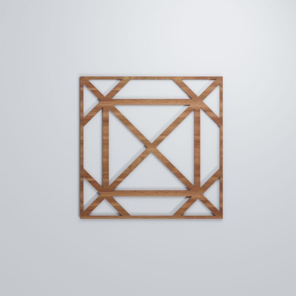 Ekena Millwork Large Buxton Decorative Fretwork Wood Wall Panels, Walnut, 23 3/8"W x 23 3/8"H x 3/8"T - WALW24X24X0375BUXWA