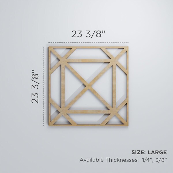 Ekena Millwork Large Buxton Decorative Fretwork Wood Wall Panels, Walnut, 23 3/8"W x 23 3/8"H x 3/8"T - WALW24X24X0375BUXWA