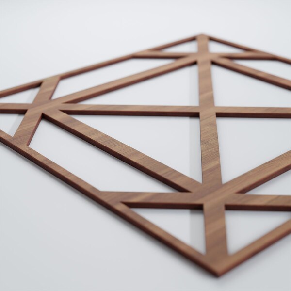 Ekena Millwork Large Buxton Decorative Fretwork Wood Wall Panels, Walnut, 23 3/8"W x 23 3/8"H x 3/8"T - WALW24X24X0375BUXWA
