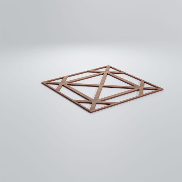 Ekena Millwork Large Buxton Decorative Fretwork Wood Wall Panels, Walnut, 23 3/8"W x 23 3/8"H x 3/8"T - WALW24X24X0375BUXWA