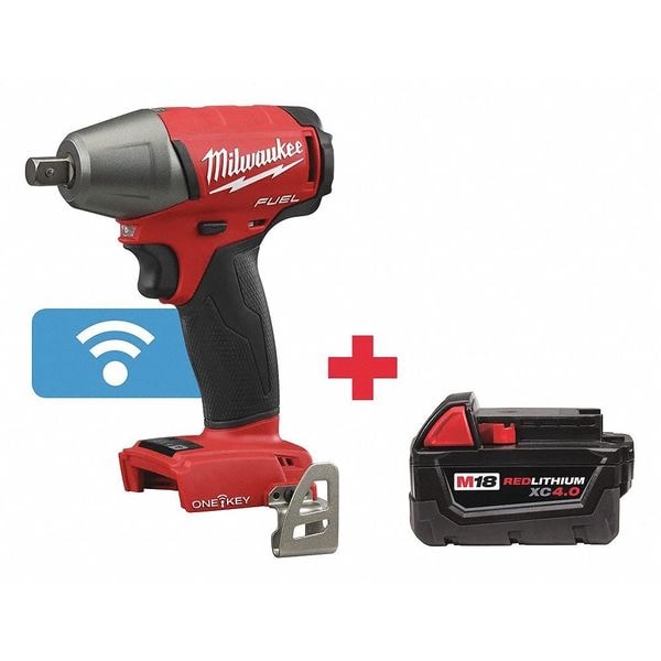 Milwaukee Tool M18â„¢ 18.0 1/2" Cordless Impact Wrench, Belt Clip, Battery (4.0 Ah) Included - 2759-20, 48-11-1840