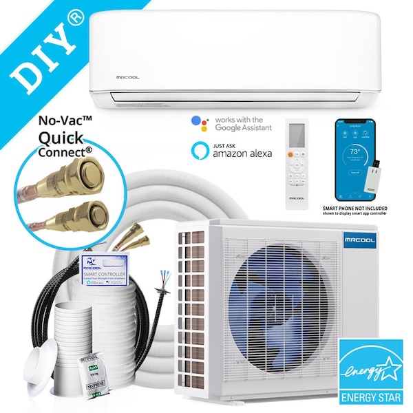 Mrcool E Star DIY 4th Gen 24k BTU Ductles Mini-Split 230/60HZ PR - DIY-24-HP-WM-230C25