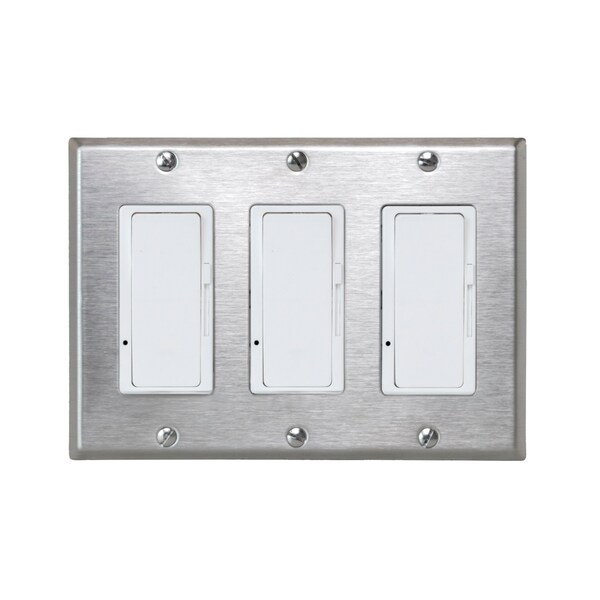Eurofase On/Off Switch With SS Plate And Box, 3 Switches - EFSSPS3