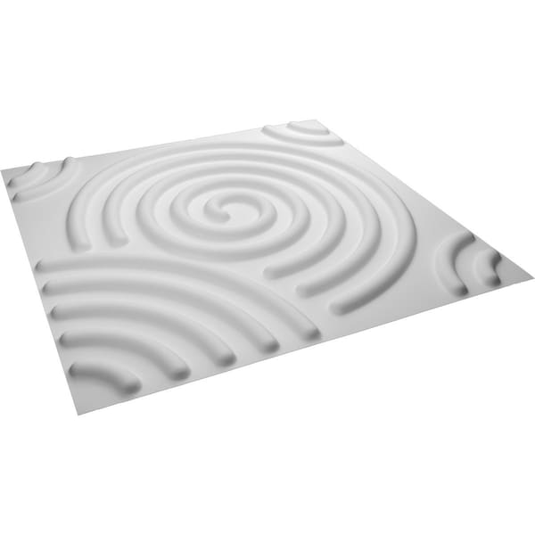 Ekena Millwork Spiral EnduraWall Decorative 3D Wall Panel, White, 19 5/8"W x 19 5/8"H - WP20X20SPWH