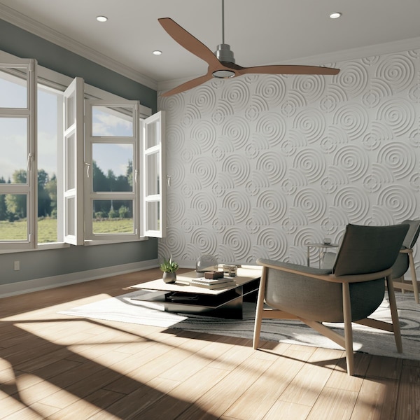 Ekena Millwork Spiral EnduraWall Decorative 3D Wall Panel, White, 19 5/8"W x 19 5/8"H - WP20X20SPWH