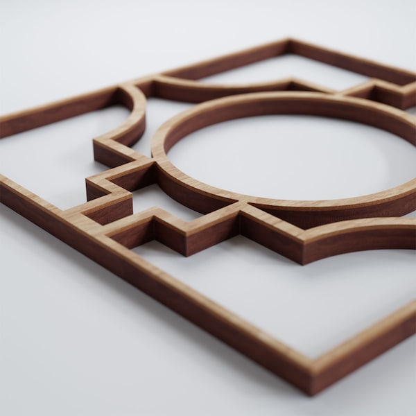 Ekena Millwork Extra Small Gypsum Decorative Fretwork Wood Wall Panels, Red Oak, 7 3/8"W x 7 3/8"H x 3/8"T - WALW08X08X0375GYPRO