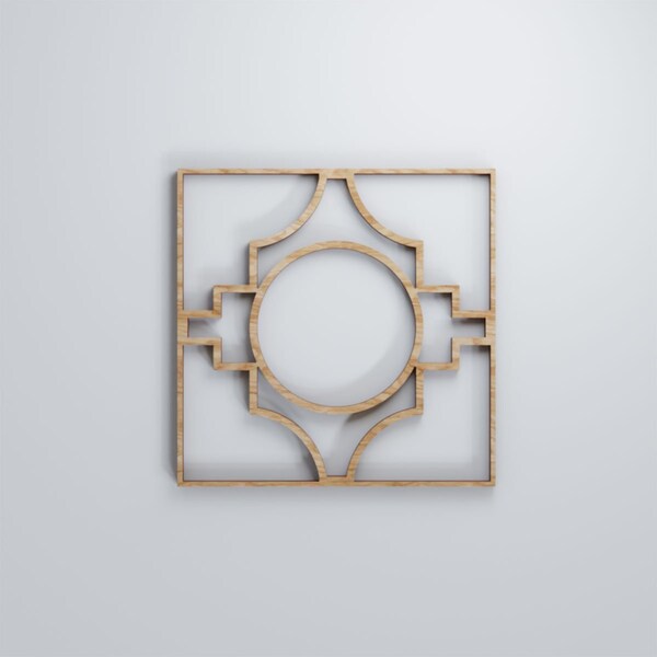 Ekena Millwork Extra Small Gypsum Decorative Fretwork Wood Wall Panels, Red Oak, 7 3/8"W x 7 3/8"H x 3/8"T - WALW08X08X0375GYPRO