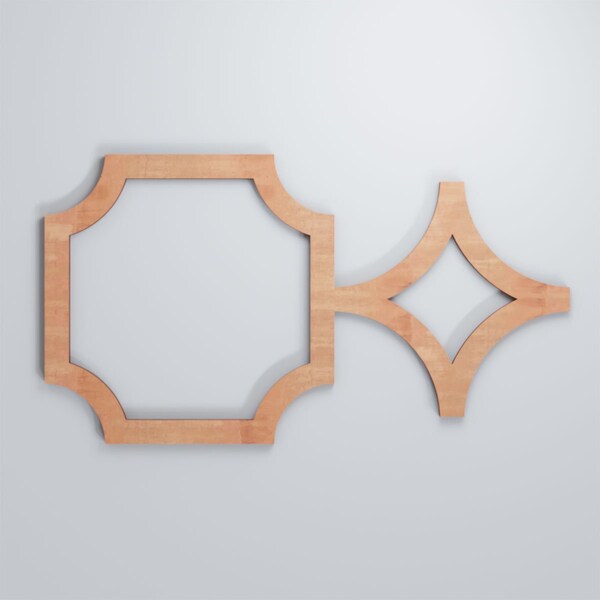 Ekena Millwork Small Anderson Decorative Fretwork Wood Wall Panels, Cherry, 20 5/8"W x 11 3/8"H x 3/8"T - WALW12X12X0375ANDCH