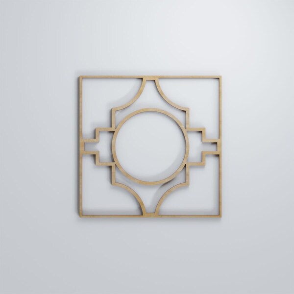Ekena Millwork Small Gypsum Decorative Fretwork Wood Wall Panels, Birch, 11 3/8"W x 11 3/8"H x 3/8"T - WALW12X12X0375GYPBI