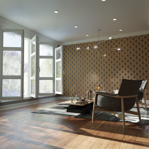 Ekena Millwork Extra Small Gresham Decorative Fretwork Wood Wall Panels, Alder, 7 3/8"W x 7 3/8"H x 3/8"T - WALW08X08X0375GSHAL