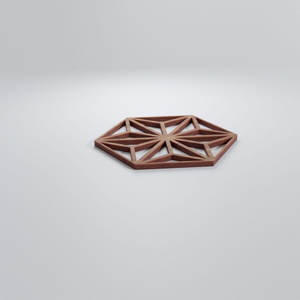 Ekena Millwork Extra Small Hampton Decorative Fretwork Wood Wall Panels, Walnut, 7 3/8"W x 8 1/2"H x 3/8"T - WALW08X08X0375HMPWA